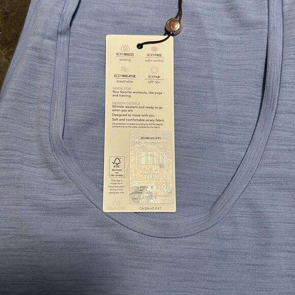 Calia by Carrie Underwood twist back performance tank Blue XXS NWT - Picture 6 of 7